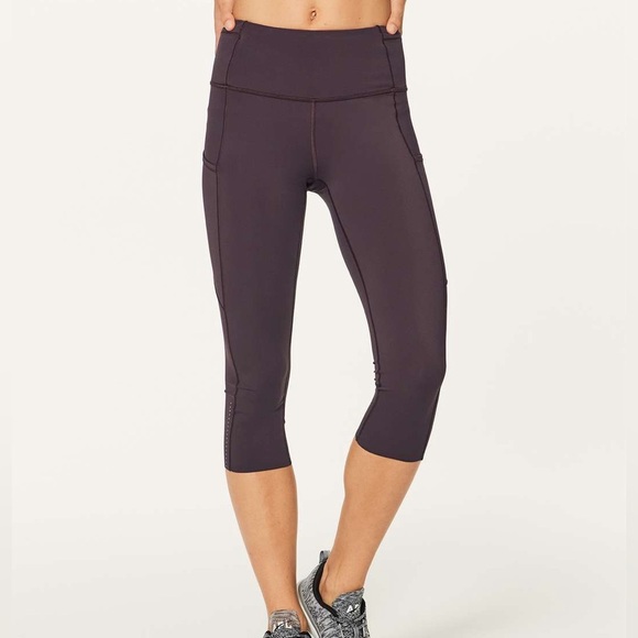 lululemon athletica Pants - Lululemon ‘Fast Free’ Crop II *Nulux 19" Pelt Women’s Size 4 Pockets Gym